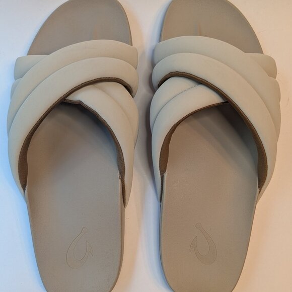 Women's Olukai Hila Slide Bubbly Comfort Sandal US Sizes 9 Oatmeal Cloud - Picture 1 of 3